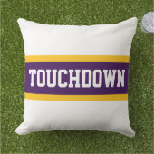 TOUCHDOWN Deep Purple Orange White Racing Stripes アウトドアクッション (芝生)