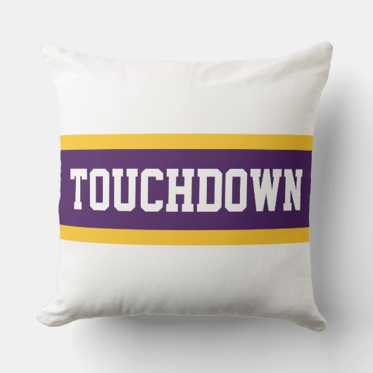 TOUCHDOWN Deep Purple Orange White Racing Stripes アウトドアクッション (正面)