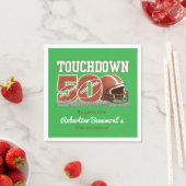 Touchdown Fifty Funny Football 50th Birthday スタンダードカクテルナプキン (インサイチュ)