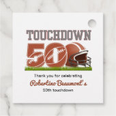 Touchdown Fifty Funny Football 50th Birthday フェイバータグ (裏面)