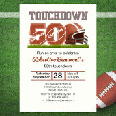 Touchdown Fifty Funny Football 50th Birthday 招待状