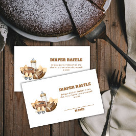 Touchdown Football Boy Diaper Raffle Baby Shower エンクロージャーカード