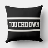 TOUCHDOWN Fun Athletic Sporty Black White Stripes クッション (裏面)
