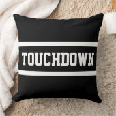 TOUCHDOWN Fun Athletic Sporty Black White Stripes クッション (ブランケット)