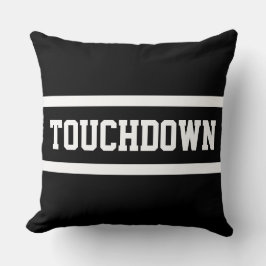 TOUCHDOWN Fun Athletic Sporty Black White Stripes クッション