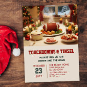 Touchdowns and Tinsel Dinner Invitation 招待状