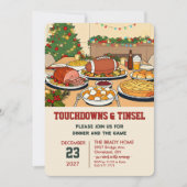 Touchdowns and Tinsel Dinner Invitation 招待状 (正面)