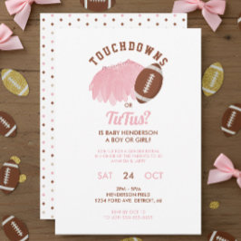 Touchdowns or Tutus Football Gender Reveal 招待状