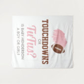 Touchdowns or Tutus Gender Reveal Backdrop タペストリー (正面(横))