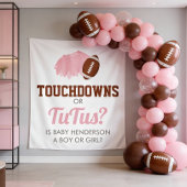 Touchdowns or Tutus Gender Reveal Backdrop タペストリー