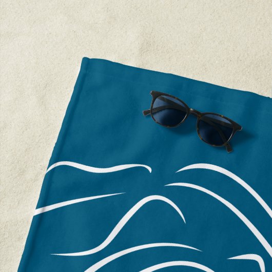 Touching White Line Art Stilized Female Visual Bea ビーチタオル (インサイチュ)