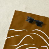 Touching White Line Art Stilized Female Visual Bea ビーチタオル (インサイチュ)