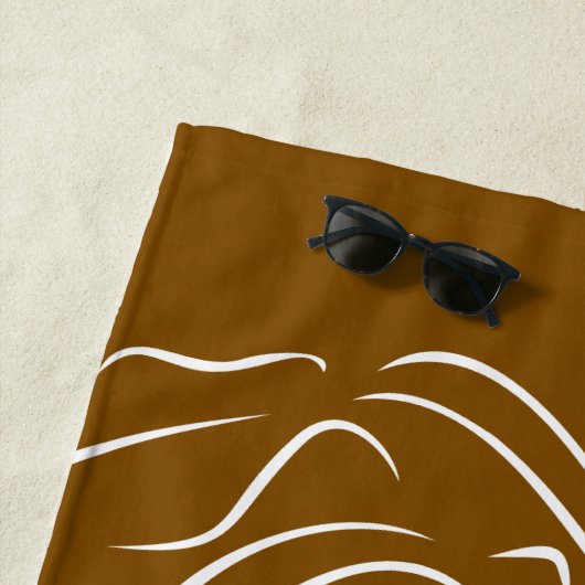 Touching White Line Art Stilized Female Visual Bea ビーチタオル (インサイチュ)