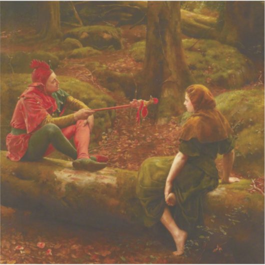 Touchstone and Audrey (Jester Teasing Lady Lover) シール (正面)