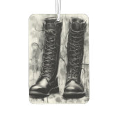 Tough Biker Black Lace Up Boots Drawing カーエアーフレッシュナー (裏面)