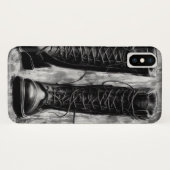 Tough Biker Black Lace Up Boots Drawing Case-Mate iPhoneケース (裏面(横))