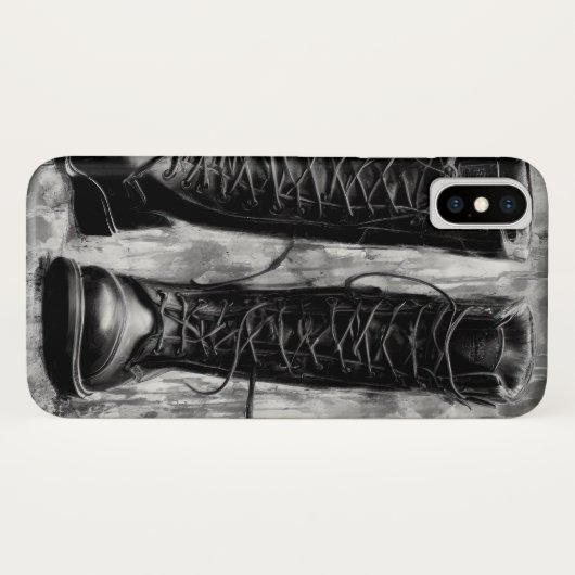 Tough Biker Black Lace Up Boots Drawing Case-Mate iPhoneケース (裏面(横))
