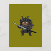 Tough Coconut Samurai Guardian Katana Illustration ポストカード (正面)