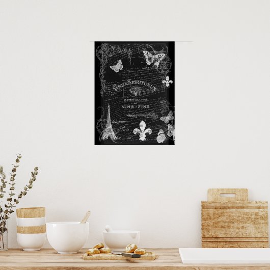 Toujours Paris Collage Art Poster ポスター (キッチン)