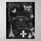 Toujours Paris Collage Art Poster ポスター (正面)