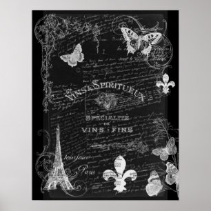 Toujours Paris Collage Art Poster ポスター