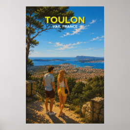 Toulon Mont Faron – Vintage Travel Poster ポスター