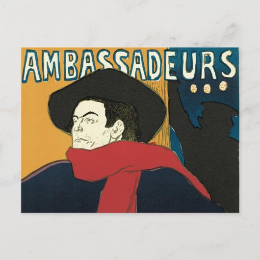 Toulouse LaurecによるArtistide Bruant大使館 ポストカード (正面)