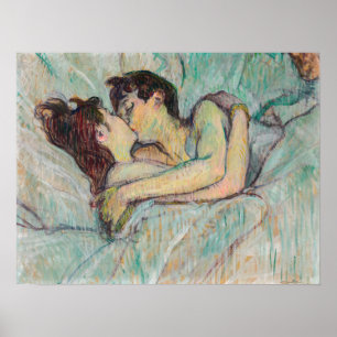Toulouse-Lautrec - In Bed, The Kiss ポスター