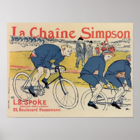 Toulouse-Lautrec vintage cycling ad ポスター (正面)