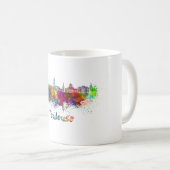 Toulouse skyline in watercolor コーヒーマグカップ (正面右)