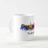 Toulouse skyline in watercolor コーヒーマグカップ (正面左)