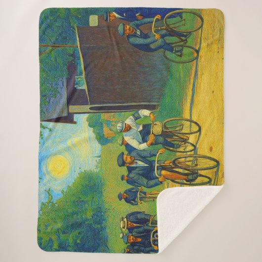 Tour de France First Race 1903 van Gogh Redux シェルパブランケット (正面)