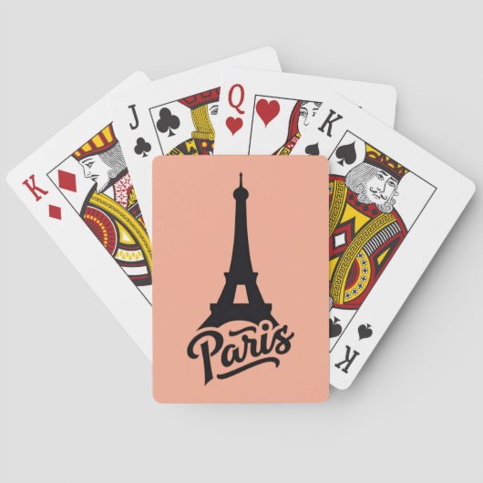 Tour Eiffel de Paris (France) en noir トランプ (裏面)