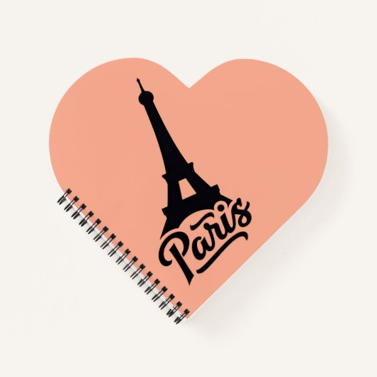 Tour Eiffel de Paris (France) en noir ノートブック (正面)