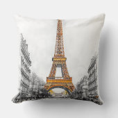 Tour Eiffel moderne 🌆 dans les rues de Paris クッション (正面)