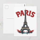 Tour Eiffel, Paris, retro ポストカード (正面/裏面)