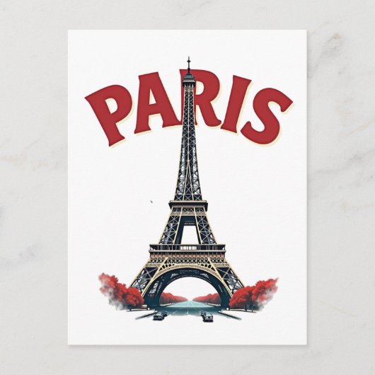 Tour Eiffel, Paris, retro ポストカード (正面)
