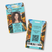 Tour Guide Travel Agency Photo ID Badge バッジ (Front & Back)