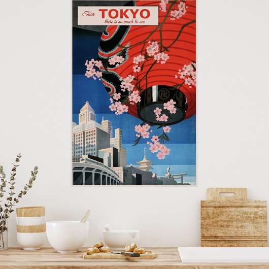 Tour Tokyo, Japan, travel poster, ポスター (キッチン)
