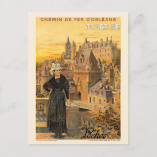 Touraine Loches France Vintage Poster 1906 ポストカード