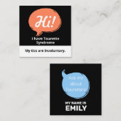 Tourette Syndrome Speech Bubble Volunteer Lanyard  スクエア名刺 (正面/裏面)