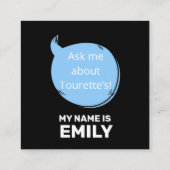 Tourette Syndrome Speech Bubble Volunteer Lanyard  スクエア名刺 (裏面)