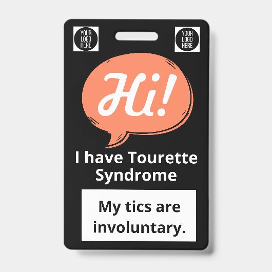 Tourette Syndrome Speech Bubble Volunteer Lanyard  バッジ (Front)