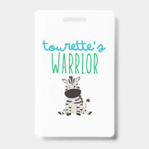 tourette's warrior awareness kids Badge lanyard 