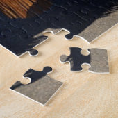 TOURING MOTORCYCLE BROWN SADDLE AND BAGS ジグソーパズル (側面)