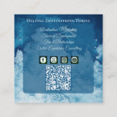 Tourism Profession Blue Sea Map Company Logo QR  スクエア名刺 (裏面)