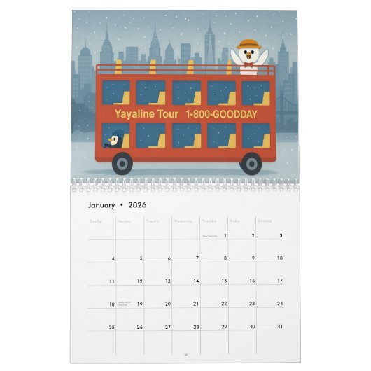 Tourist カレンダー (1月 2026)