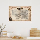 Tourist Road Map of the Westside of Los Angeles  ポスター (キッチン)