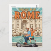 Tourists on Vespa in Rome Italy Postcard ポストカード (正面/裏面)