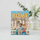 Tourists on Vespa in Rome Italy Postcard ポストカード (スタンド正面)